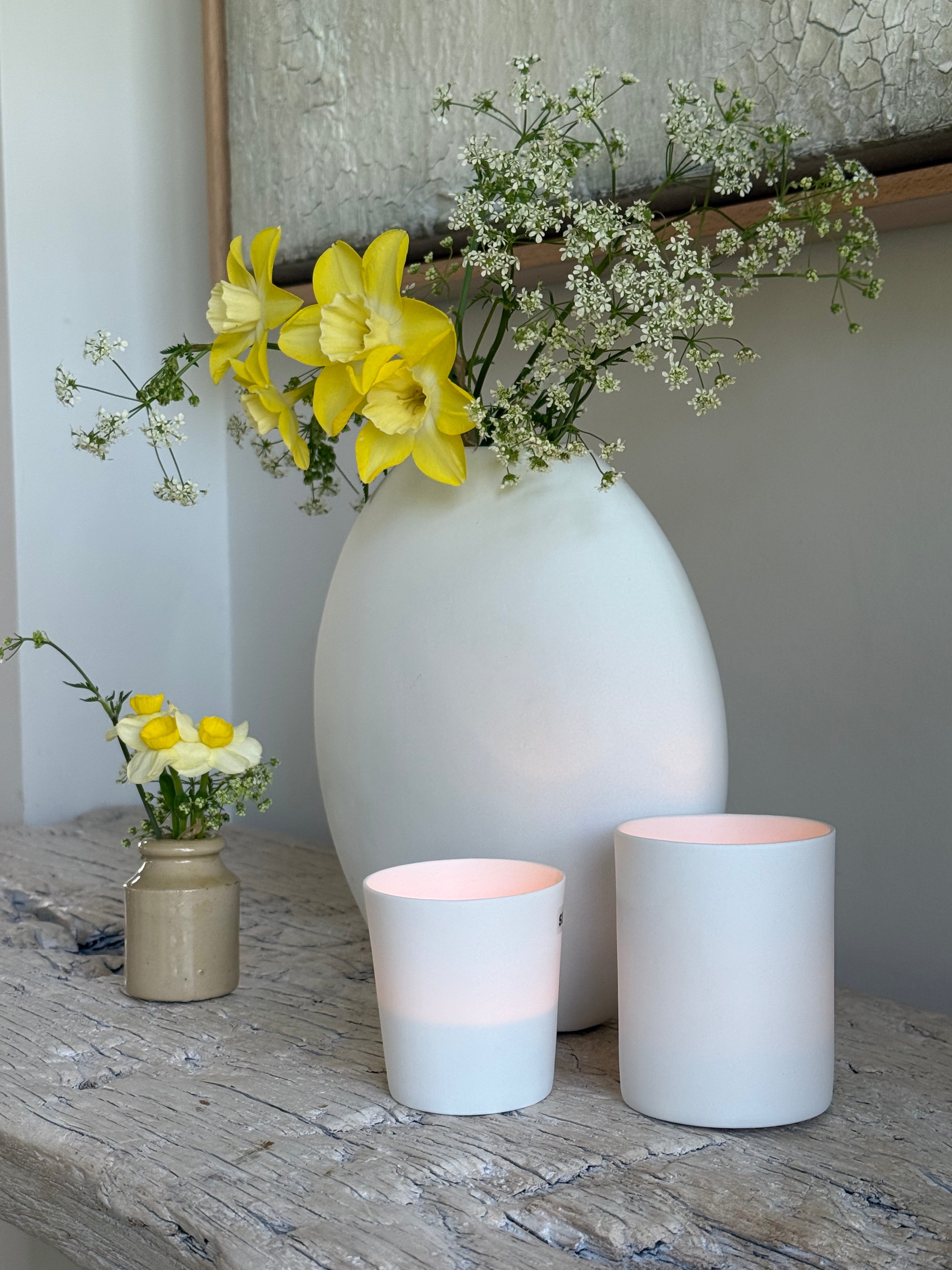 20 cm Pastille Vase White