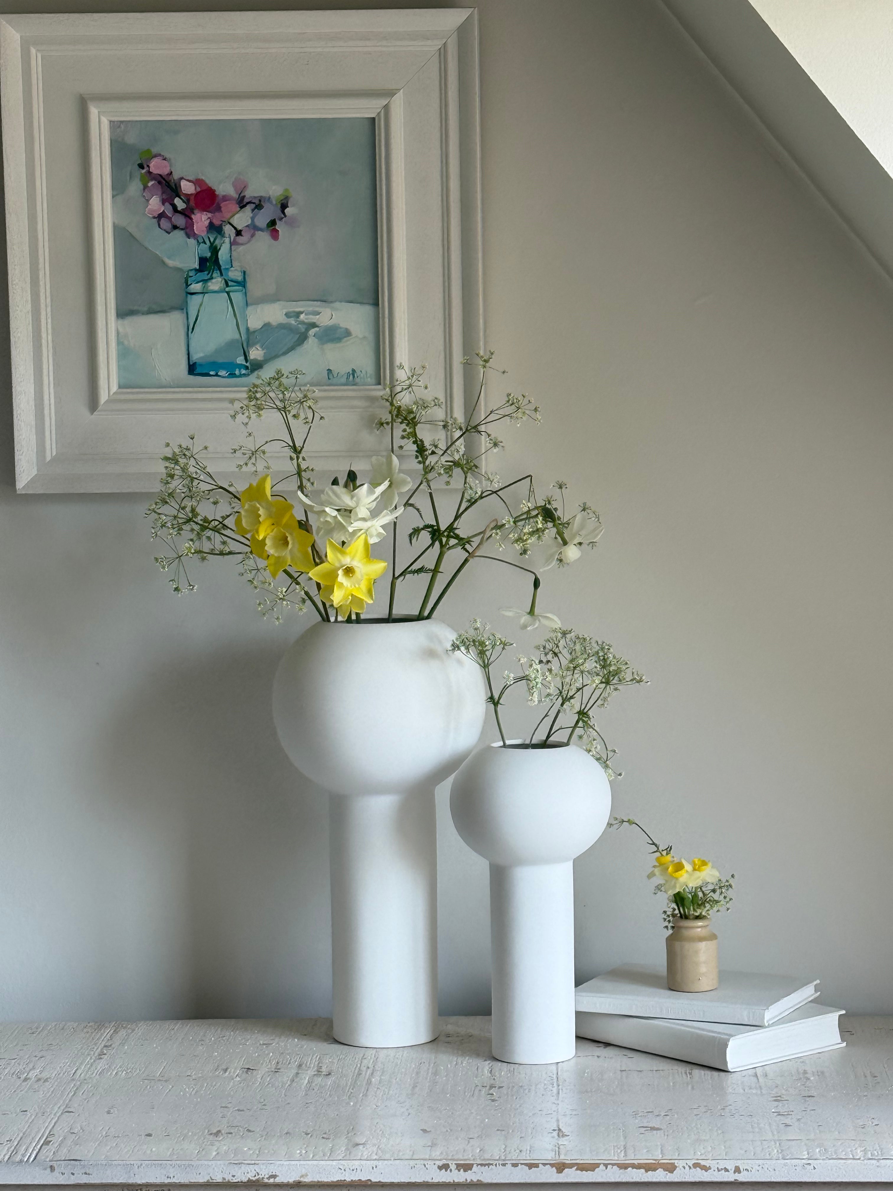 Large Pillar Vase White