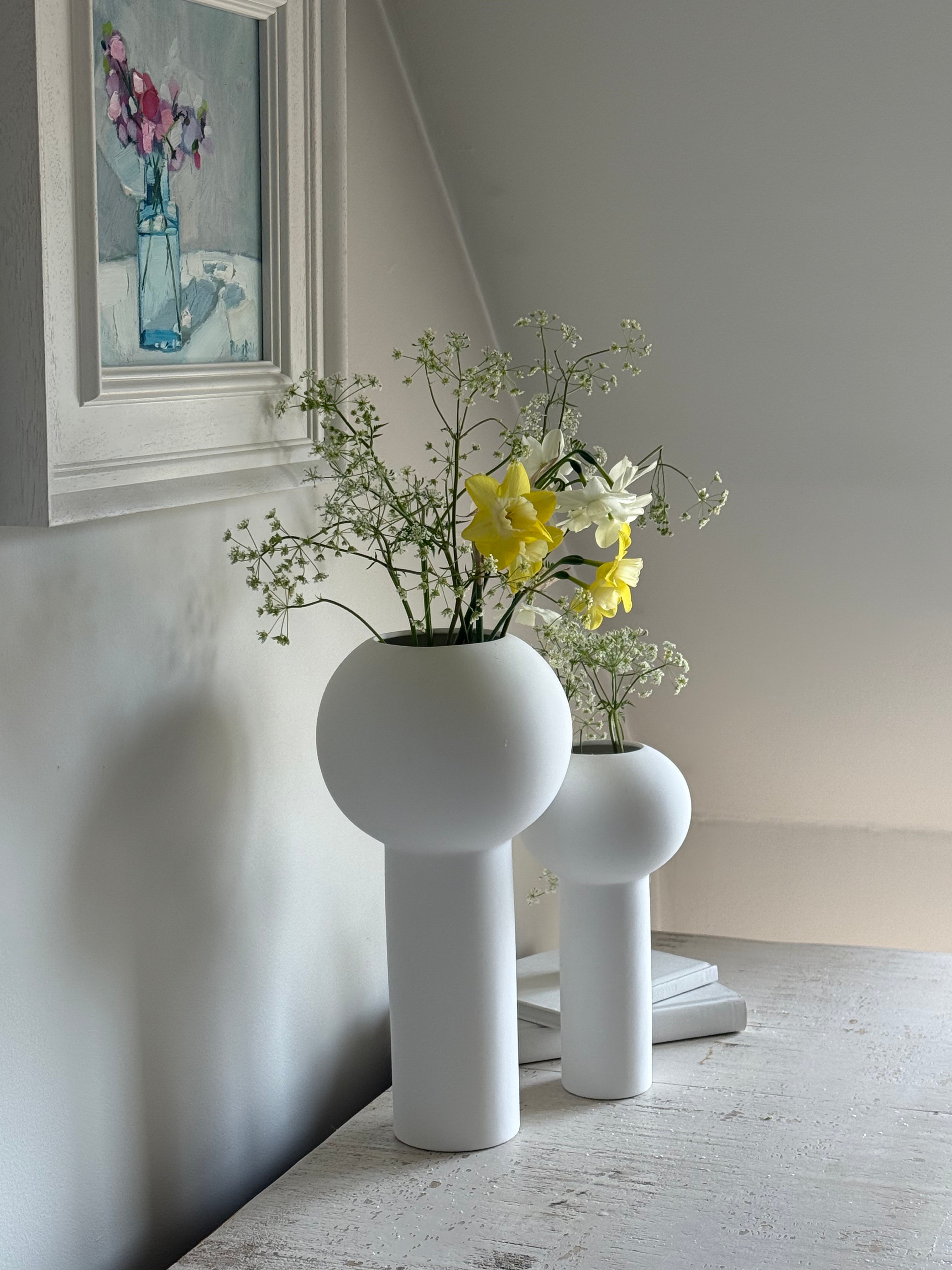 Large Pillar Vase White