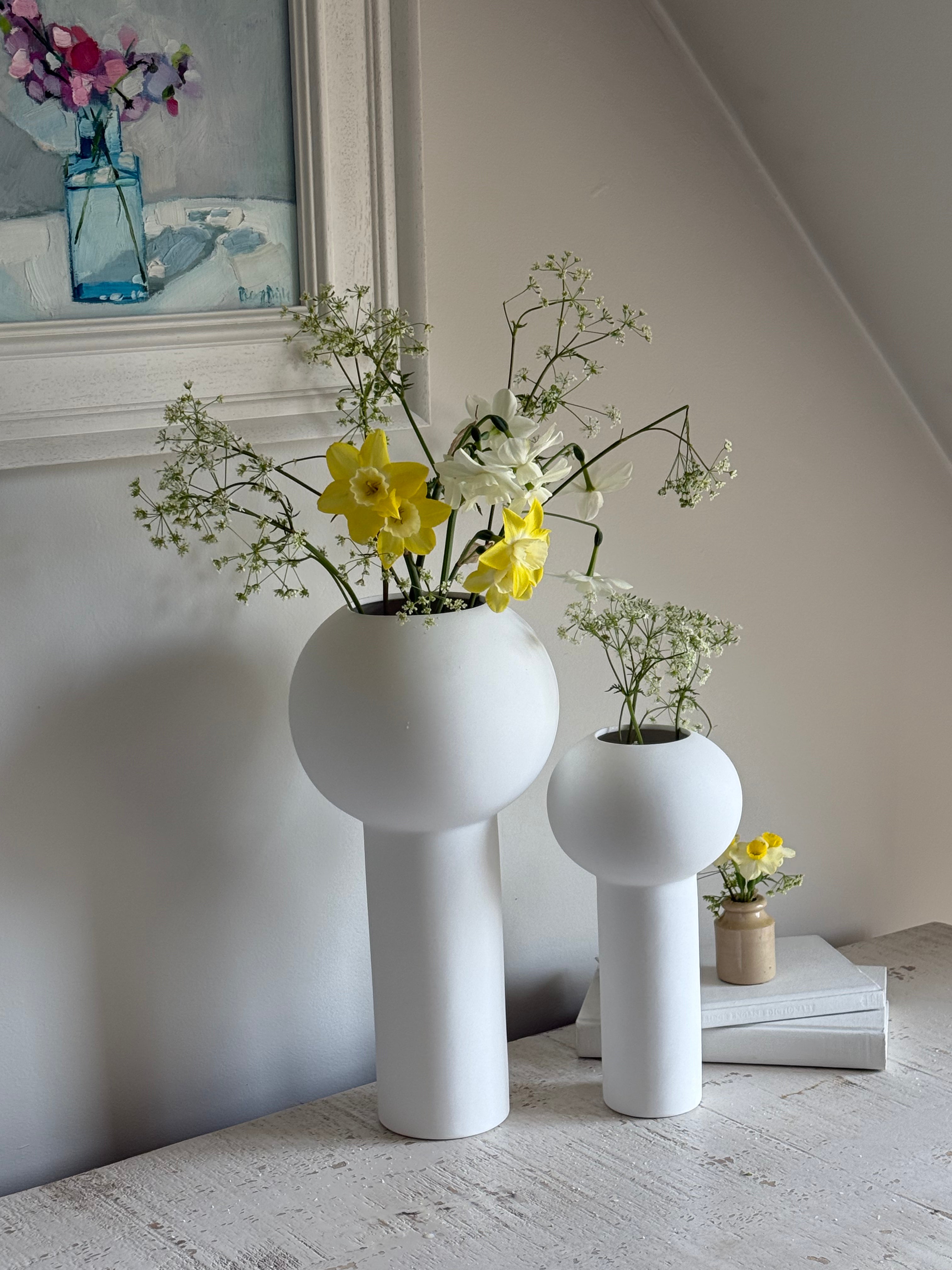 Large Pillar Vase White