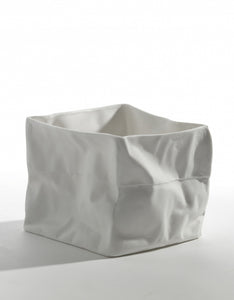 Porcelain Paper Bag Vase & Tea Light Medium