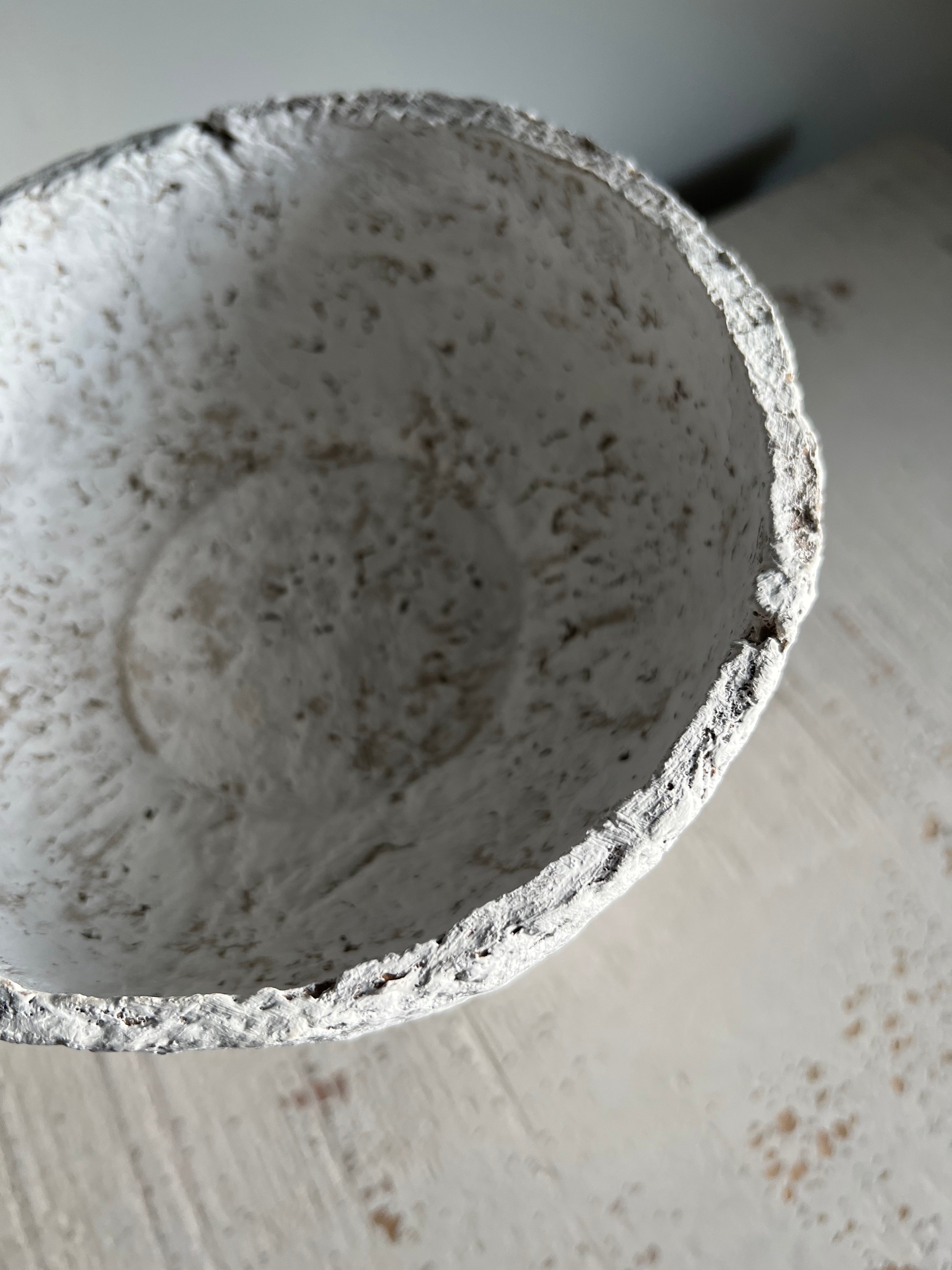 Paper Mache Whitewashed Bowl