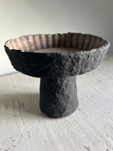 Paper Mache Pedestal Black Bowl
