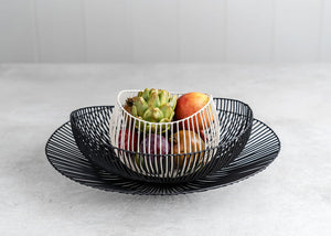 Metal Sculptures Plateau Bowl White