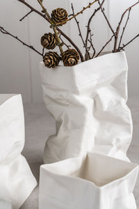 Porcelain Paperbag Vase XL