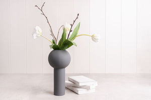 Large Pillar Vase Grey
