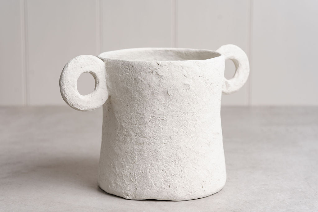 Paper Mache Pot Single Handle
