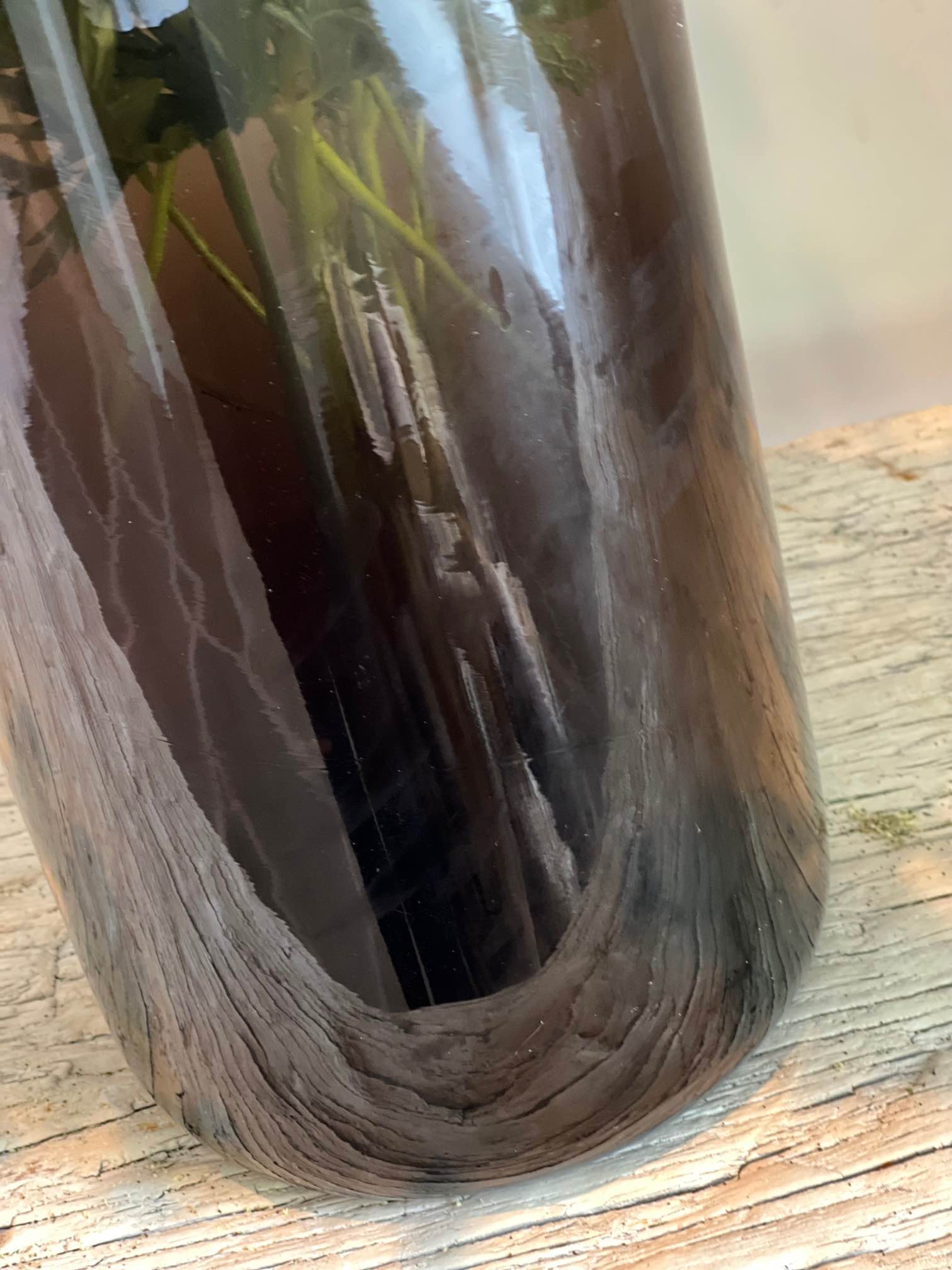 Dark Brown Glass Vase