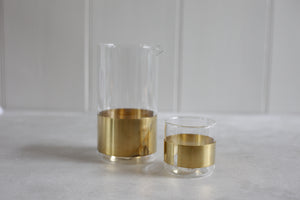Copper & Glass Carafe & Drinking Glass Set